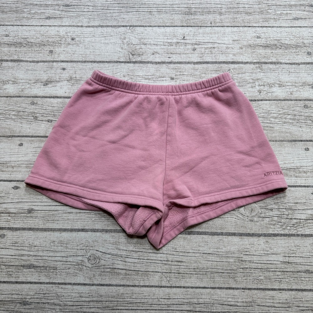 Aritzia Shorts Women's Small Pink Mauve Sweatfleece Perfect Fit Lounge Gym Yoga